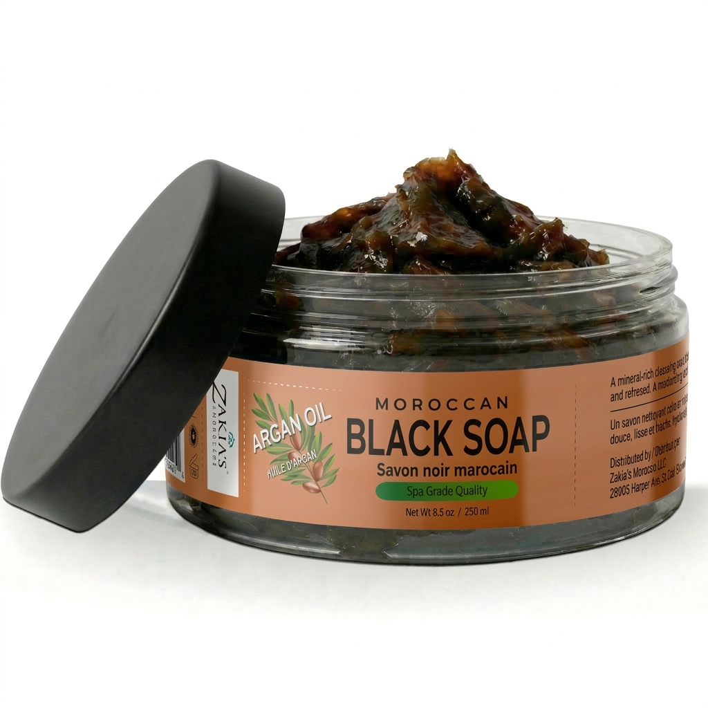 Produtos árabes Best Beldi Moroccan Black Soap - with Argan Oil – Zakiasmorocco.com