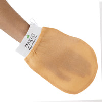 Kessa exfoliating mitt with hand posing