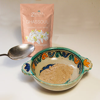 Moroccan Rhassoul Clay Mask (Exotic Orange Blossom) Organic Natural Facial Mask and Skin Care Treatment - Anti-aging Mud Mask for Dry & Oily Skin, Acne, Eczema & Psoriasis - 8 Oz
