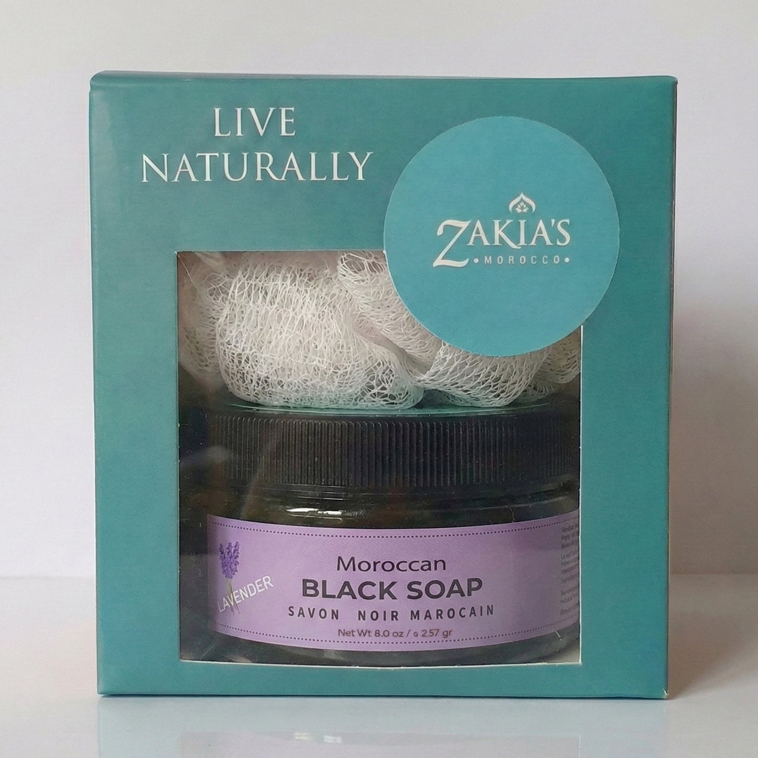 Moroccan Black Soap Exfoliating Kessa Gift Box - Amber Musk