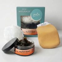 Moroccan Black Soap Exfoliating Kessa Gift Box - Amber Musk