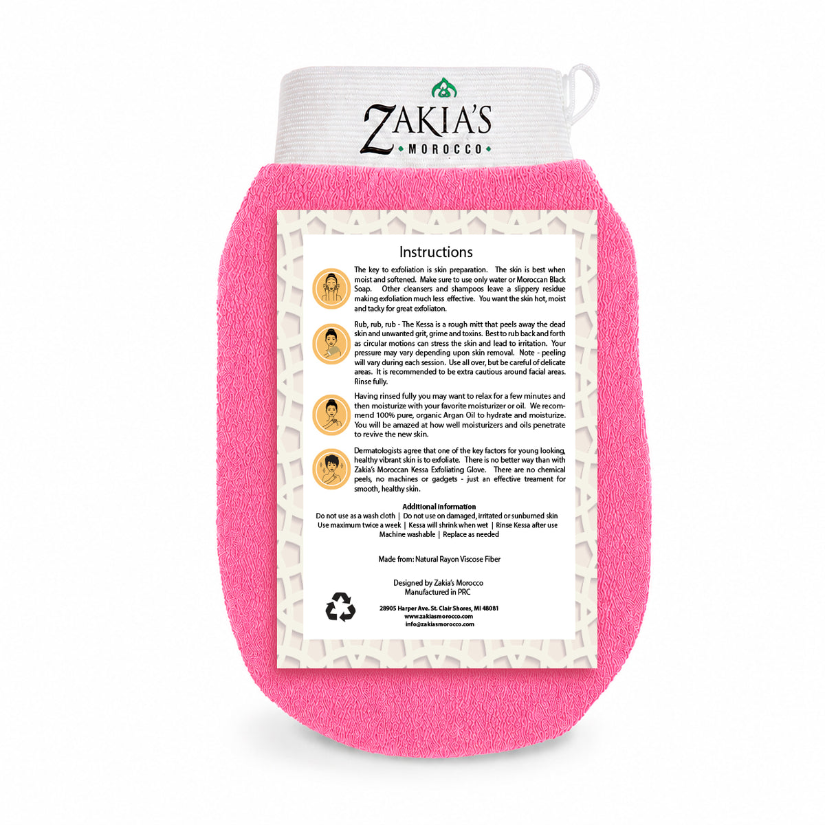 Kessa Original Exfoliating Glove - Deep Pink