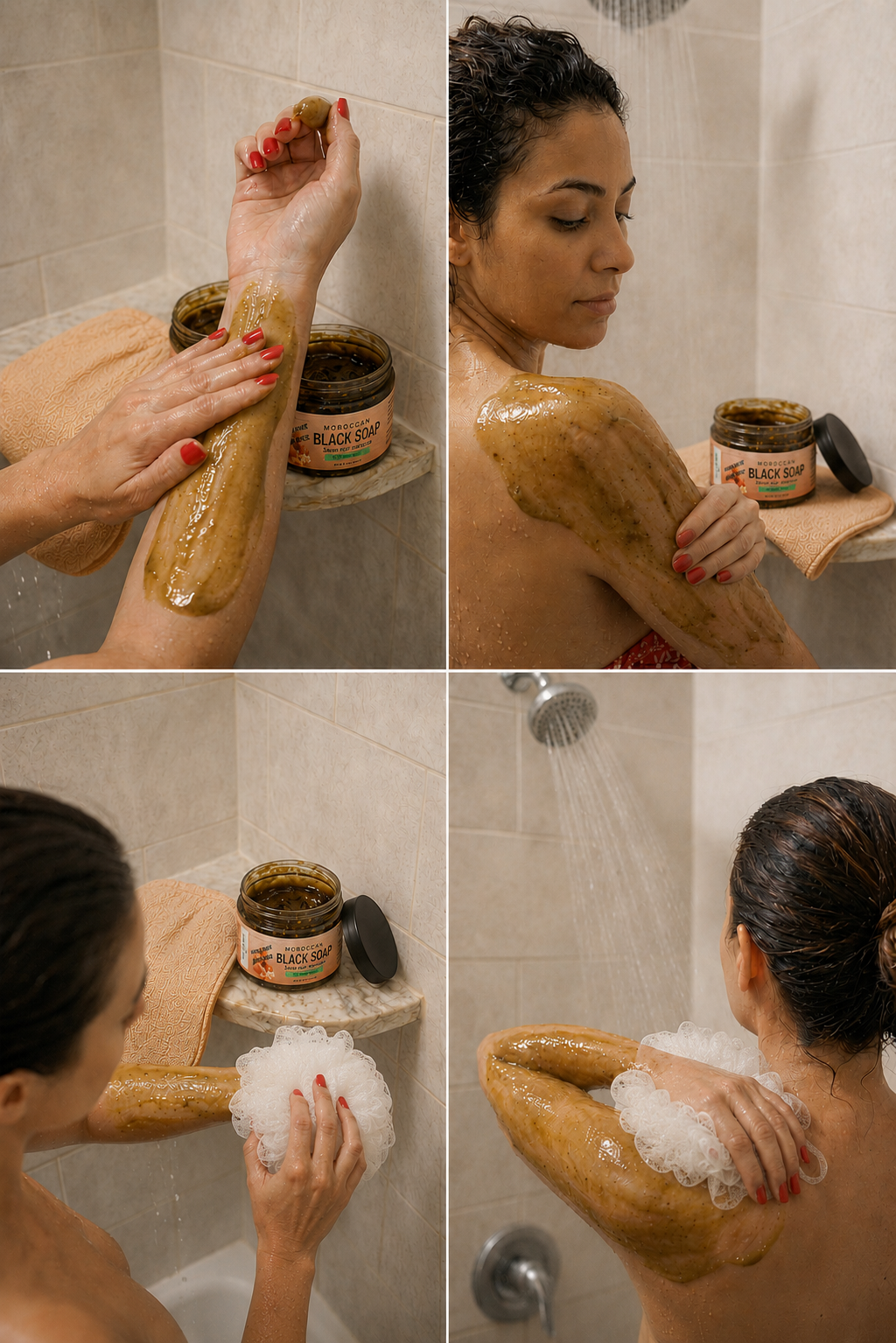 Moroccan "BELDI" Black Soap - Amber Musk - 16 oz Value Size