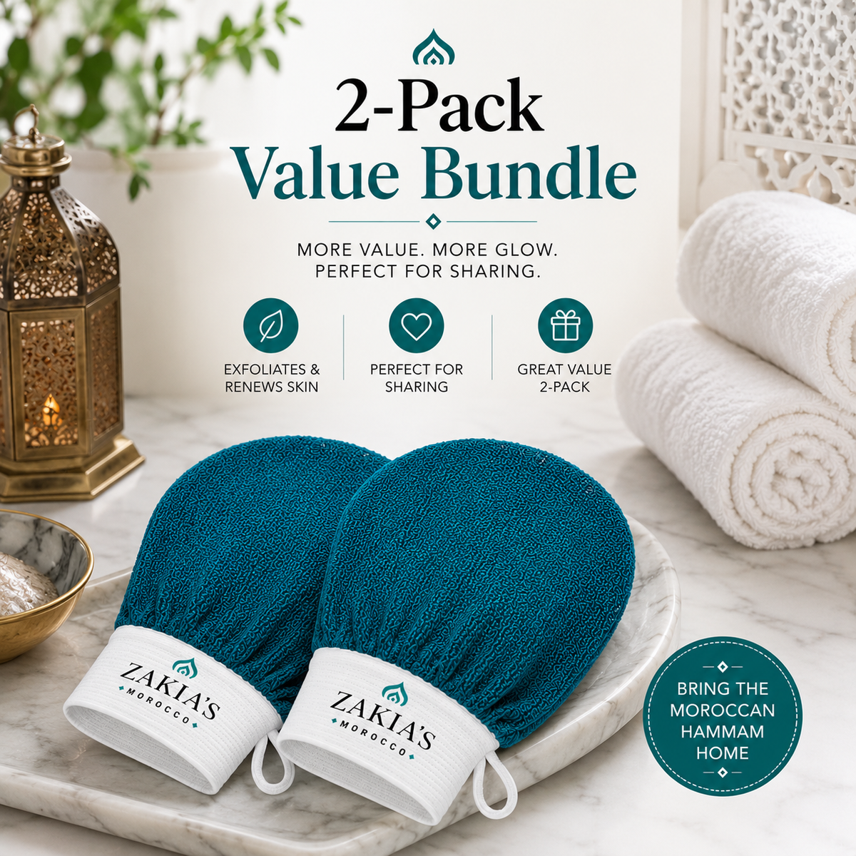 Kessa Original Exfoliating Glove - Teal
