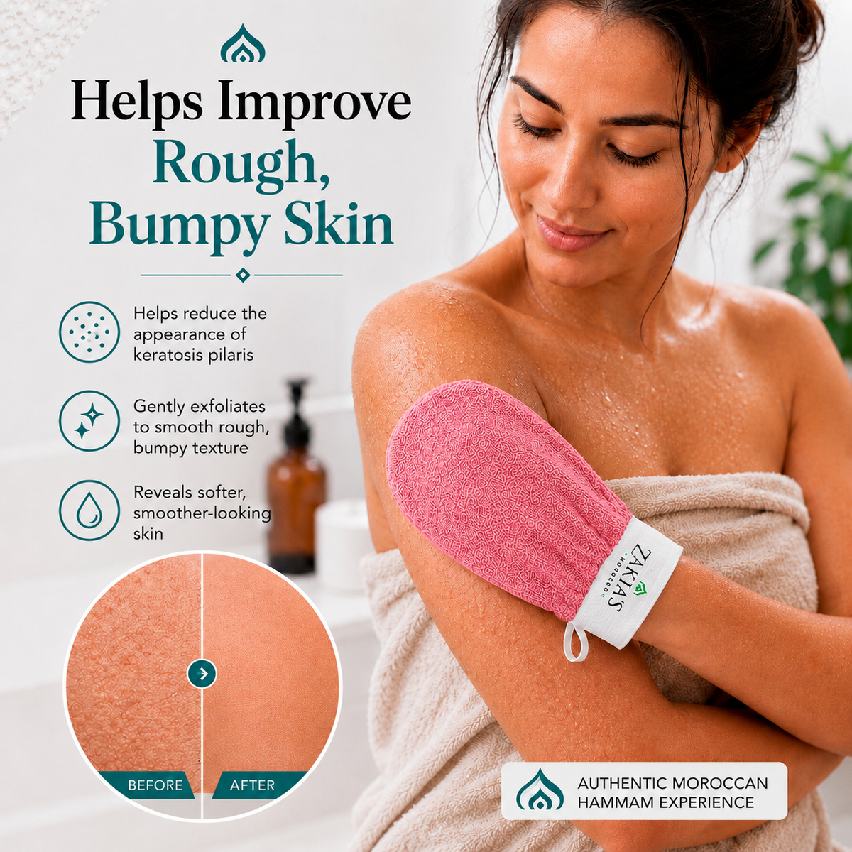 Kessa Original Exfoliating Glove - Deep Pink