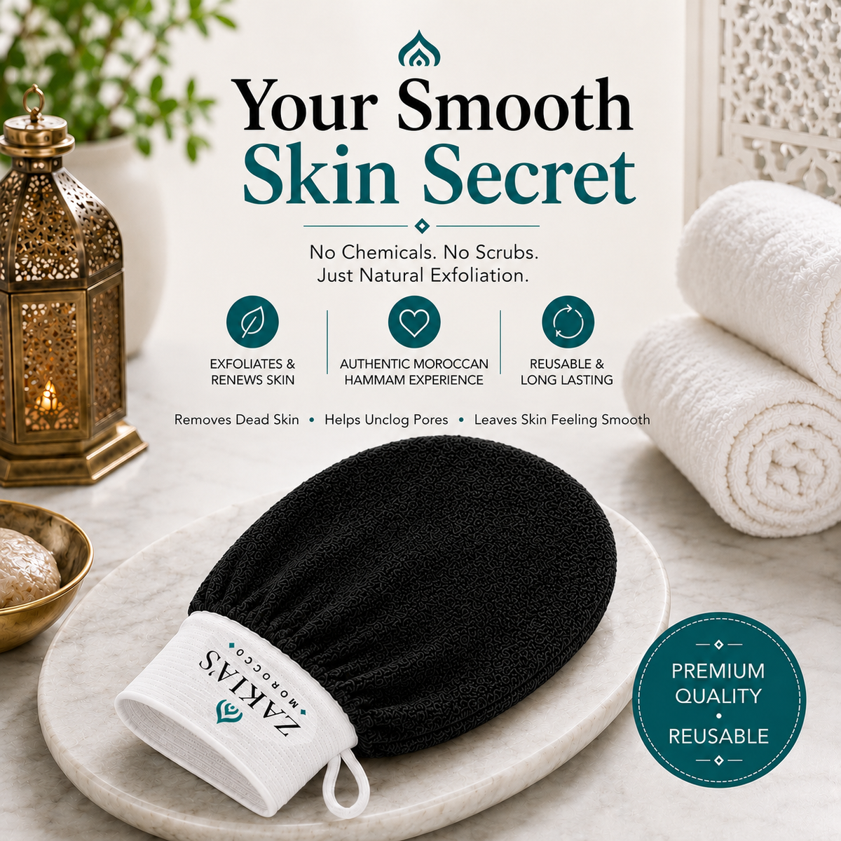 Kessa Original  Exfoliating Glove - Charcoal Black