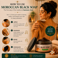 Moroccan "BELDI" Black Soap - Amber Musk - 16 oz Value Size