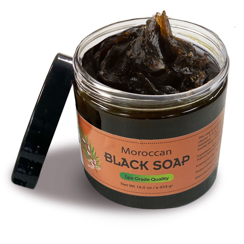 Moroccan "Beldi" Black Soap - Argan - 16 oz Value Size