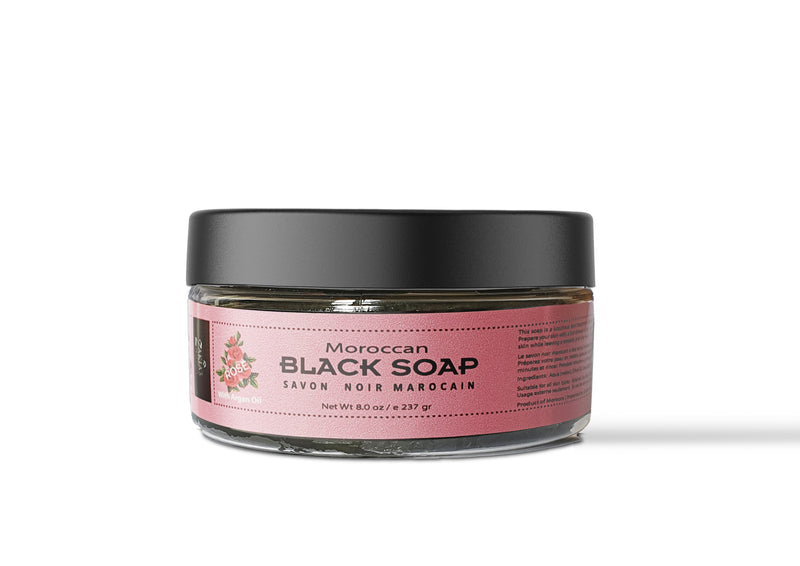 Moroccan "BELDI" Black Soap - Rose - 8 oz