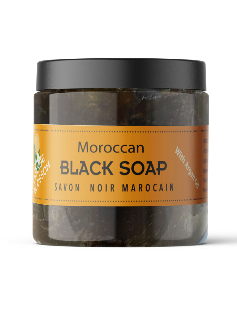 Moroccan "BELDI" Black Soap  Fleur d'Oranger - 16 oz Value Size