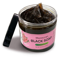 Moroccan "BELDI" Black Soap   Rose - 16 oz Value Size