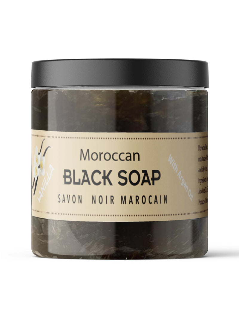 Moroccan "BELDI" Black Soap  Vanilla - 16 oz Value Size