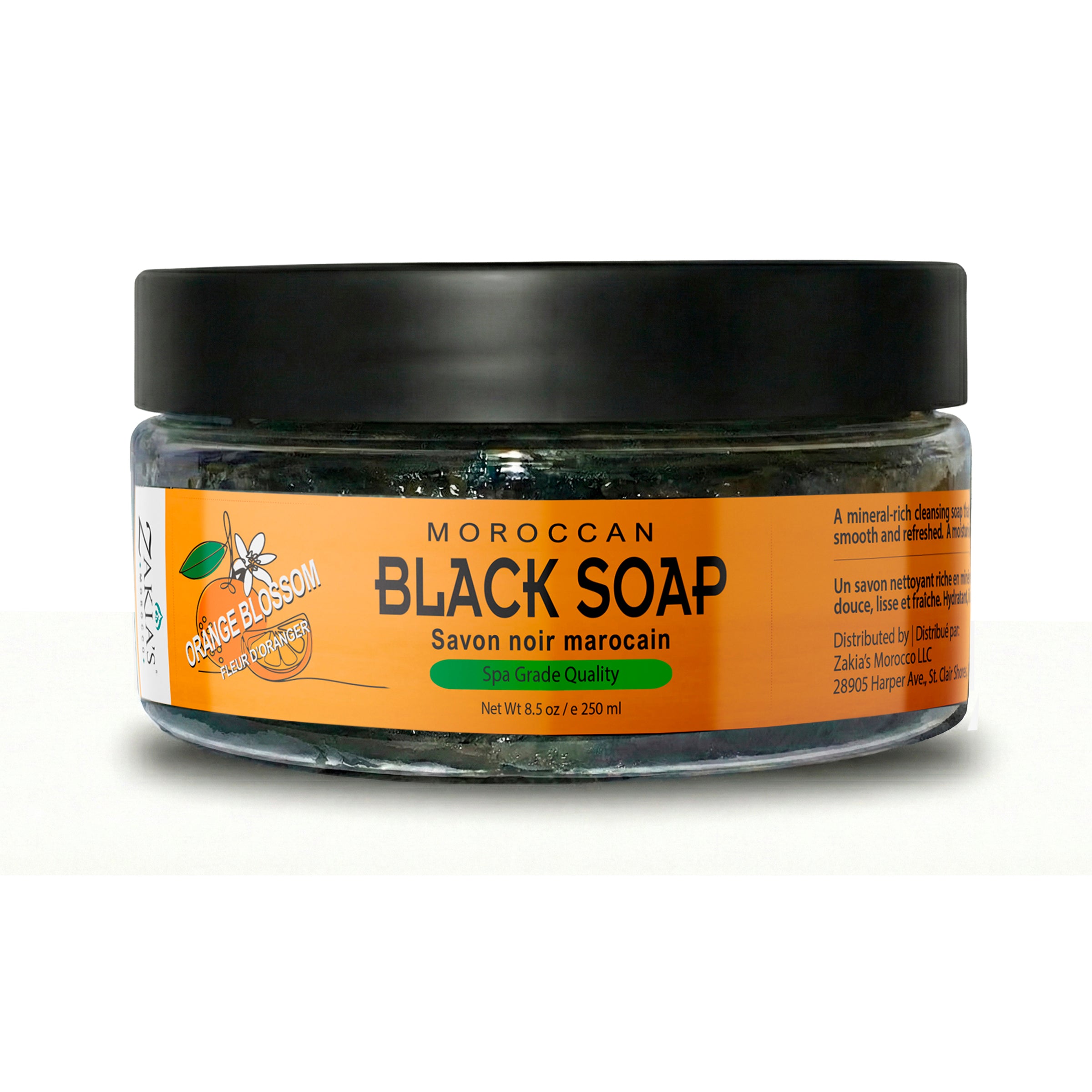 Moroccan "BELDI" Black Soap - Orange Blossom- 8 oz