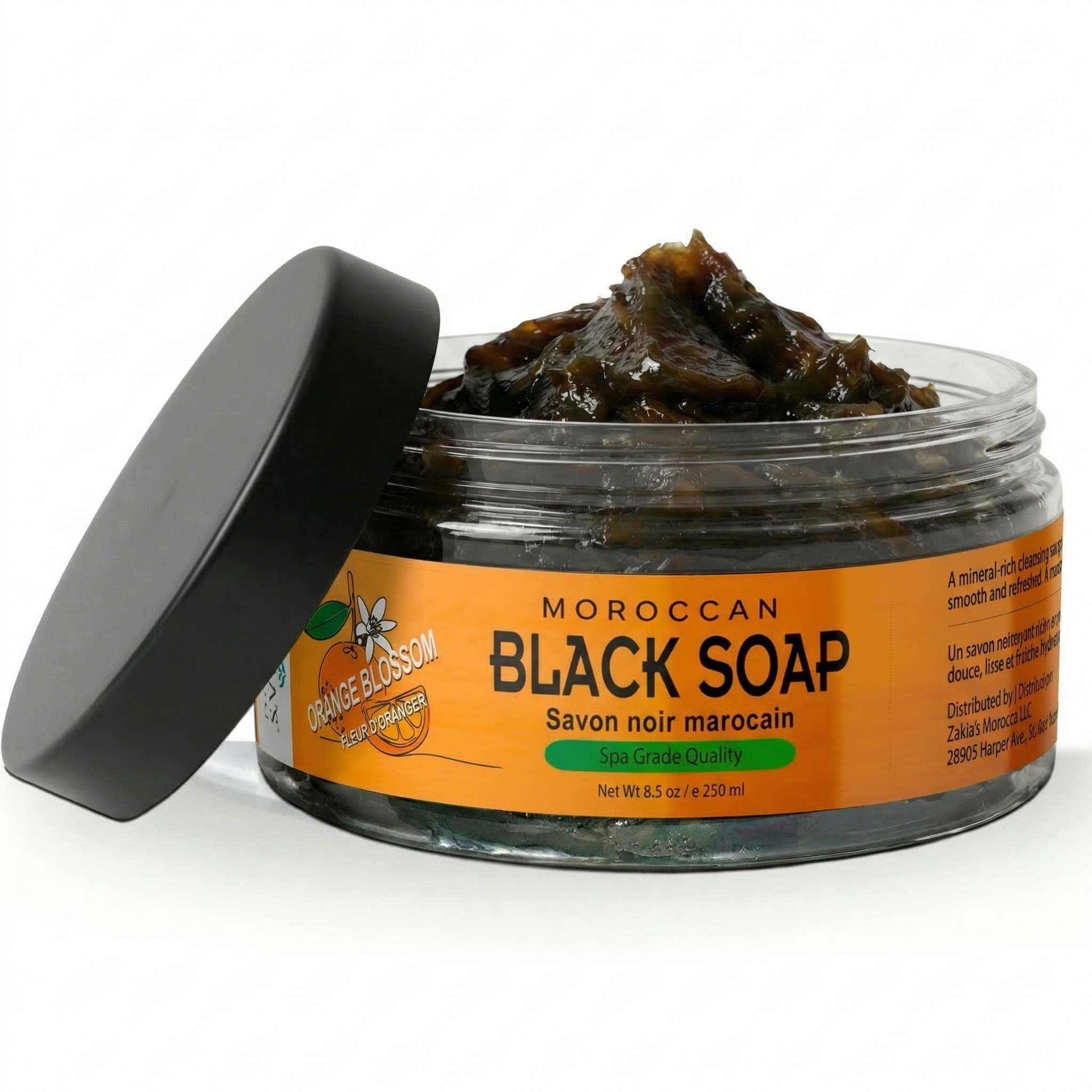 Moroccan "BELDI" Black Soap - Orange Blossom- 8 oz