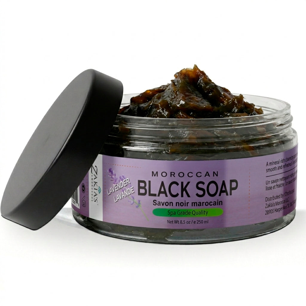 Moroccan "BELDI" Black Soap - Lavender - 8 oz
