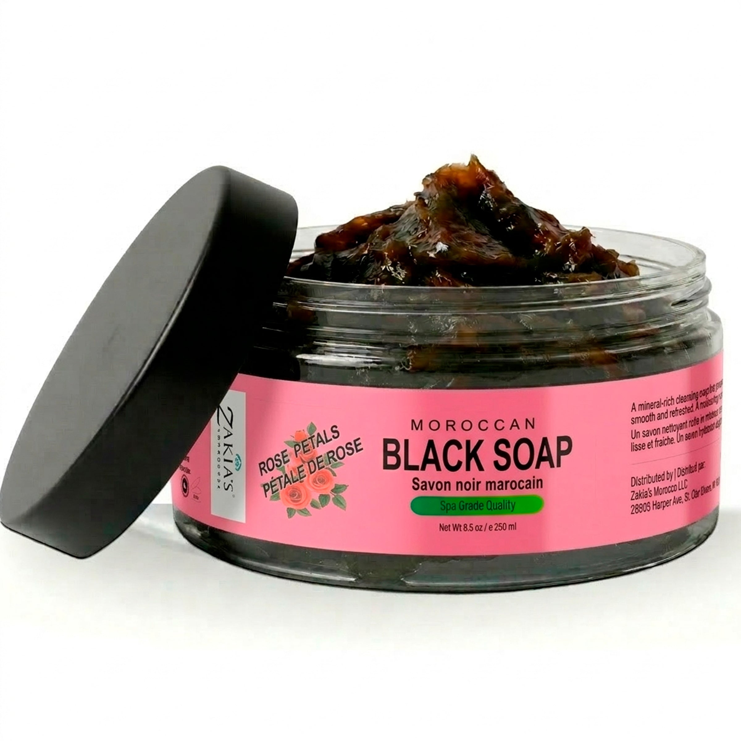 Moroccan "BELDI" Black Soap - Rose - 8 oz