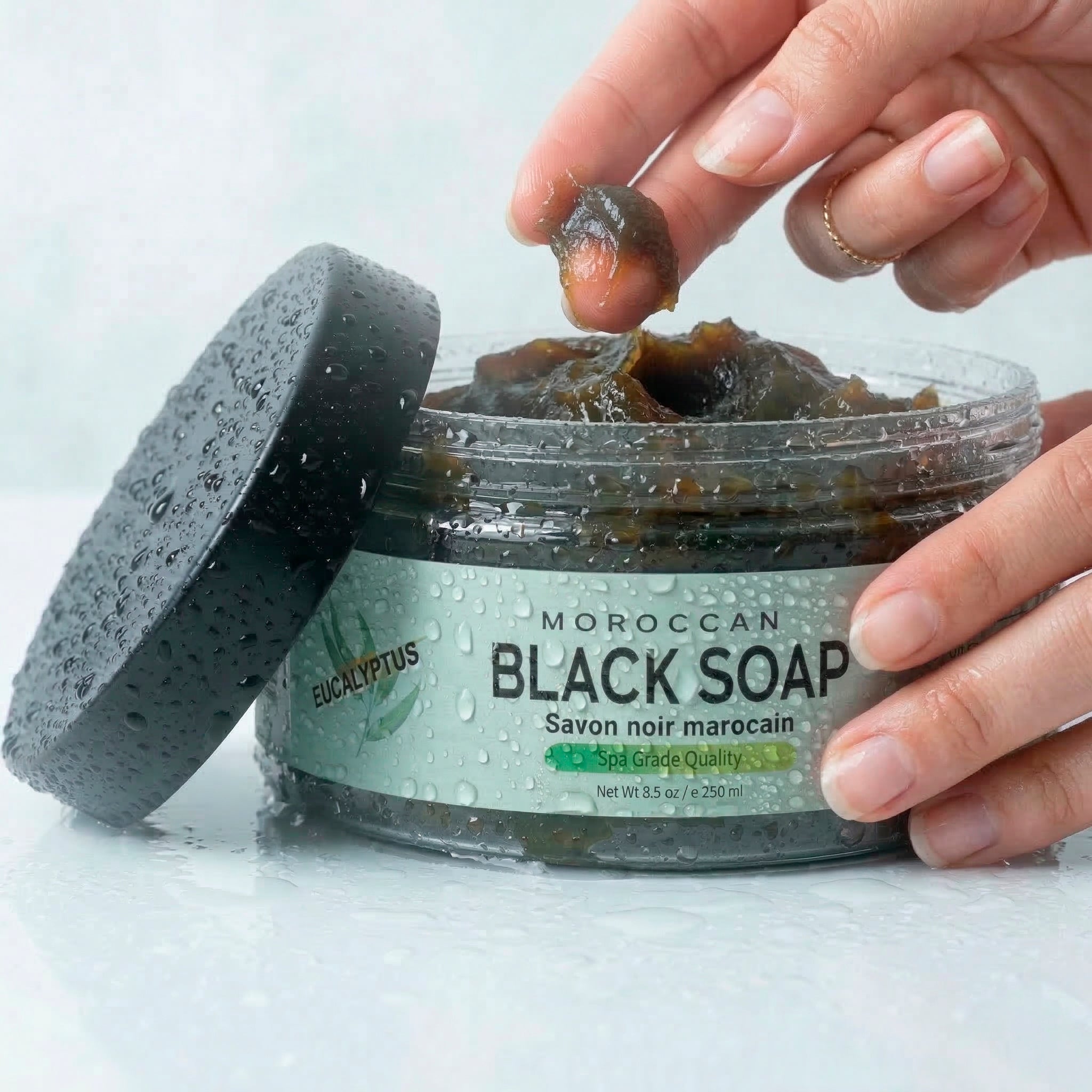Moroccan "BELDI" Black Soap  Eucalyptus - 8 oz