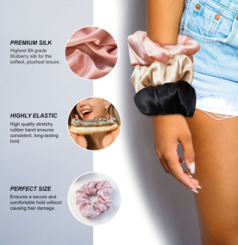 Mulberry Silk Hidden Pocket Scrunchies