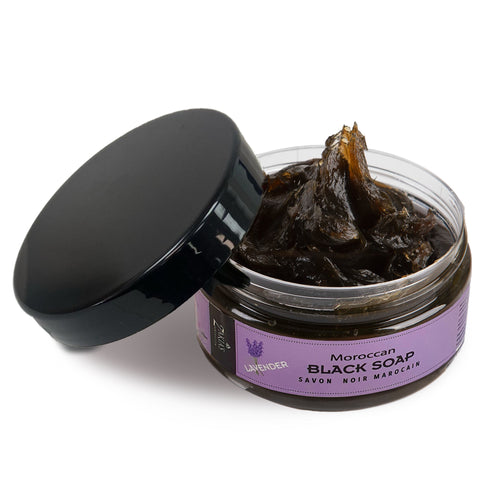 Moroccan Black Soap Exfoliating Kessa Gift Box  -  Lavender