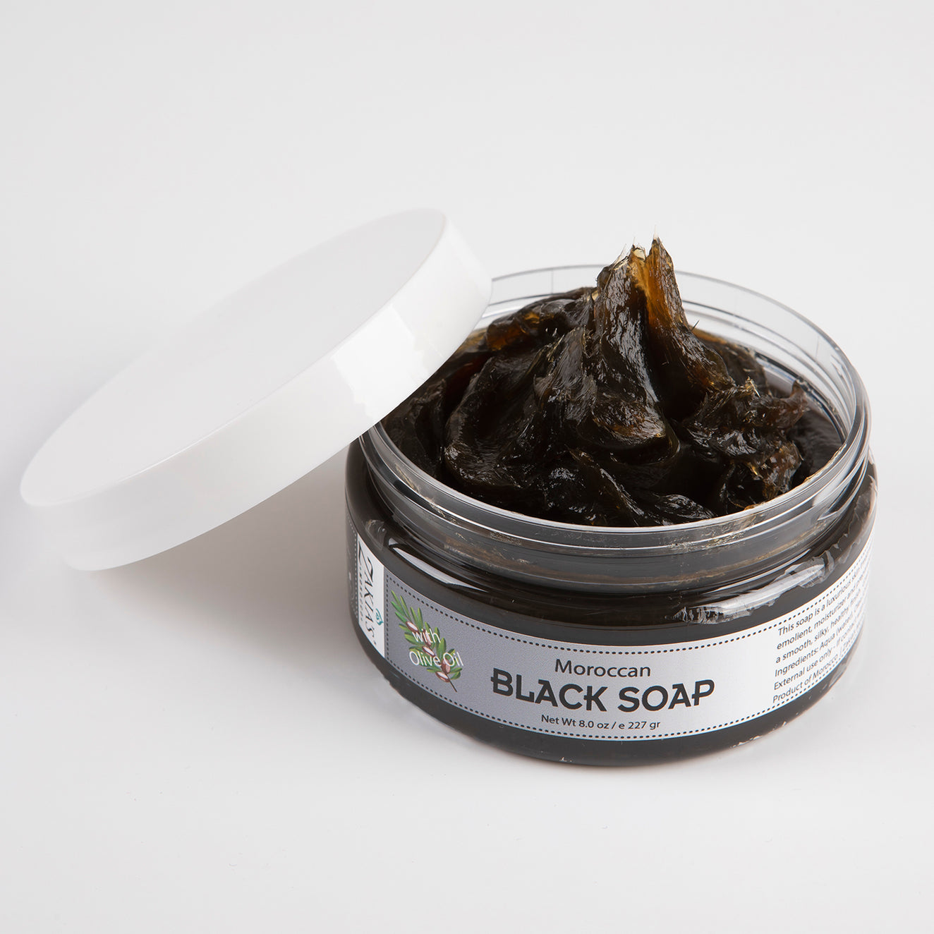 Moroccan Beldi Black Soap Open Jar