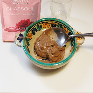 Moroccan Rhassoul Clay Mask (Moroccan Rose) Organic Natural Facial Mask and Skin Care Treatment - Anti-aging Mud Mask for Dry & Oily Skin, Acne, Eczema & Psoriasis - 8 Oz