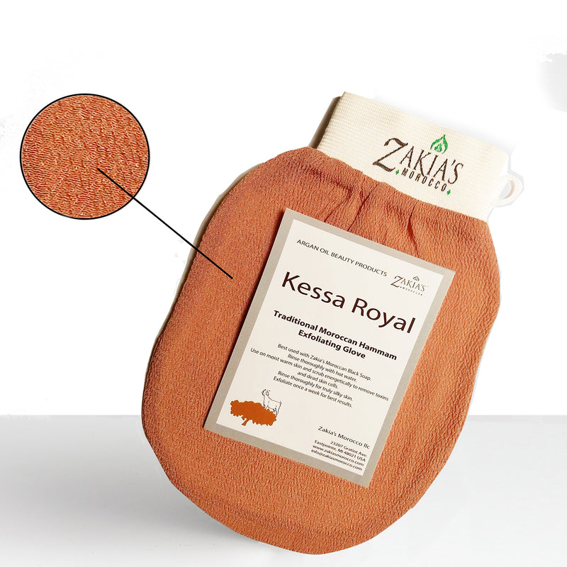 Moroccan Black Soap Kessa Exfoliating Gift Box - Rose