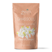 Moroccan Rhassoul Clay Mask (Exotic Orange Blossom) Organic Natural Facial Mask and Skin Care Treatment - Anti-aging Mud Mask for Dry & Oily Skin, Acne, Eczema & Psoriasis - 8 Oz