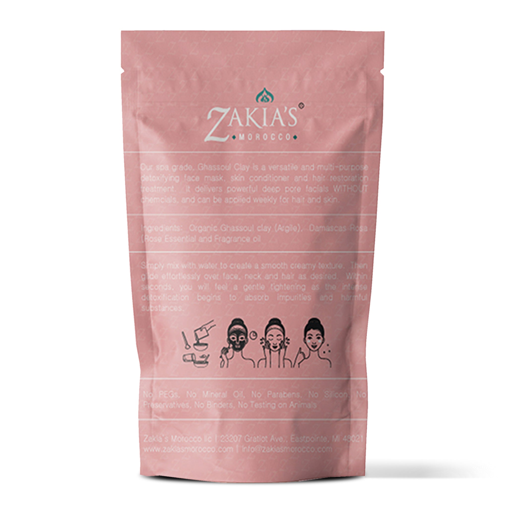 Moroccan Rhassoul Clay Mask (Moroccan Rose) Organic Natural Facial