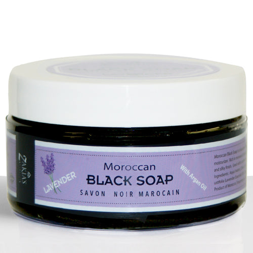 Moroccan Black Soap Exfoliating Kessa Gift Box  -  Lavender